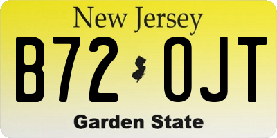 NJ license plate B72OJT