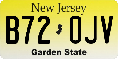 NJ license plate B72OJV