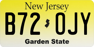 NJ license plate B72OJY