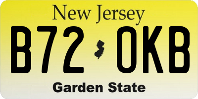 NJ license plate B72OKB