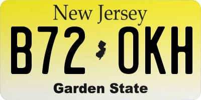 NJ license plate B72OKH