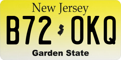 NJ license plate B72OKQ