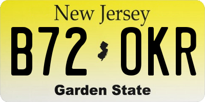 NJ license plate B72OKR