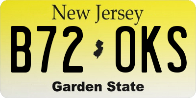 NJ license plate B72OKS