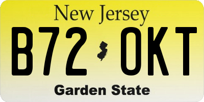NJ license plate B72OKT