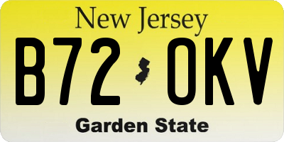 NJ license plate B72OKV