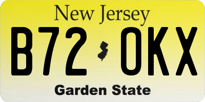 NJ license plate B72OKX