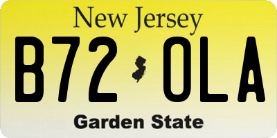 NJ license plate B72OLA