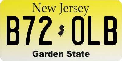 NJ license plate B72OLB