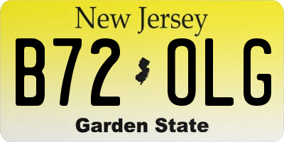 NJ license plate B72OLG