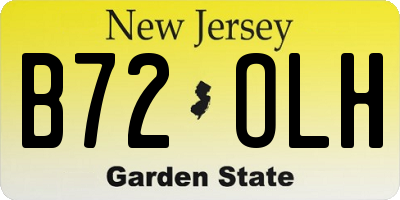 NJ license plate B72OLH