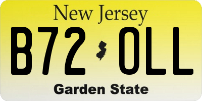 NJ license plate B72OLL