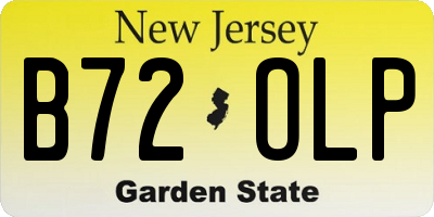 NJ license plate B72OLP