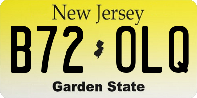NJ license plate B72OLQ