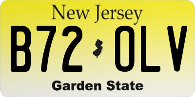 NJ license plate B72OLV
