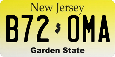 NJ license plate B72OMA