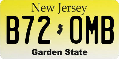 NJ license plate B72OMB