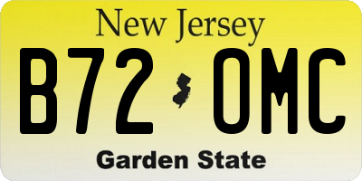 NJ license plate B72OMC