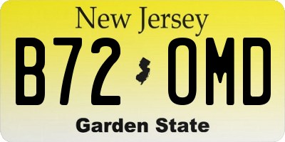 NJ license plate B72OMD