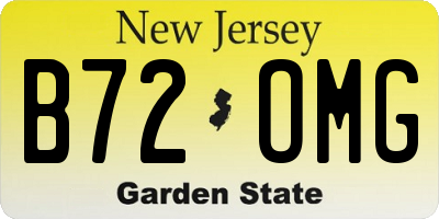 NJ license plate B72OMG