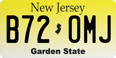 NJ license plate B72OMJ