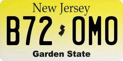 NJ license plate B72OMO