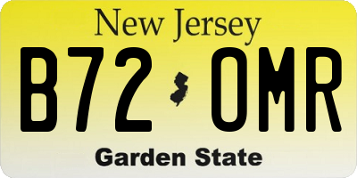 NJ license plate B72OMR