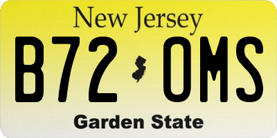 NJ license plate B72OMS