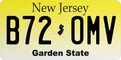 NJ license plate B72OMV