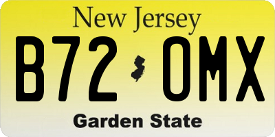 NJ license plate B72OMX