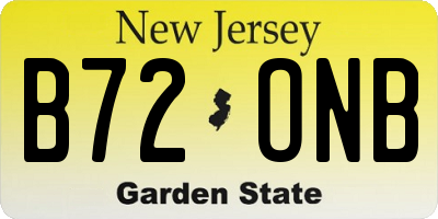 NJ license plate B72ONB