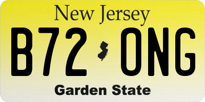 NJ license plate B72ONG