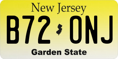 NJ license plate B72ONJ