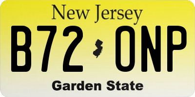 NJ license plate B72ONP
