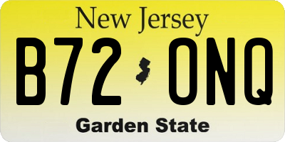 NJ license plate B72ONQ