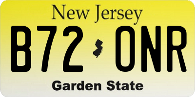 NJ license plate B72ONR