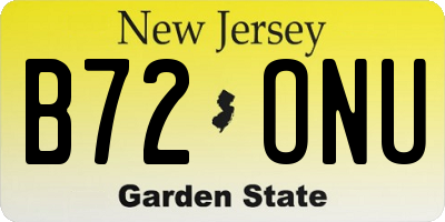 NJ license plate B72ONU