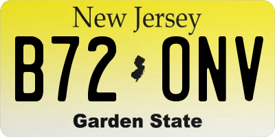 NJ license plate B72ONV