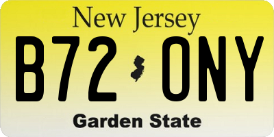 NJ license plate B72ONY