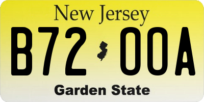 NJ license plate B72OOA