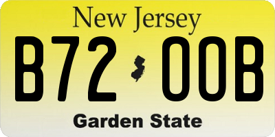 NJ license plate B72OOB