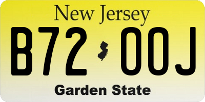 NJ license plate B72OOJ