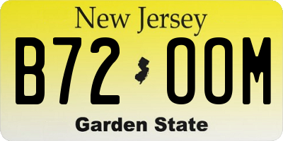 NJ license plate B72OOM
