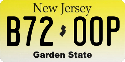 NJ license plate B72OOP