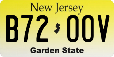 NJ license plate B72OOV