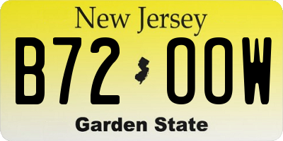 NJ license plate B72OOW