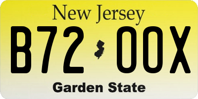 NJ license plate B72OOX
