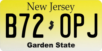 NJ license plate B72OPJ