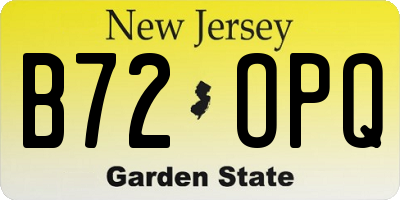 NJ license plate B72OPQ