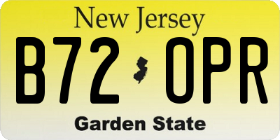NJ license plate B72OPR